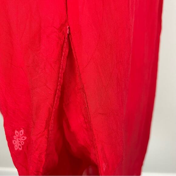 Johnny Was Red Embroidered Tunic top with Pockets Small - Picture 4 of 8